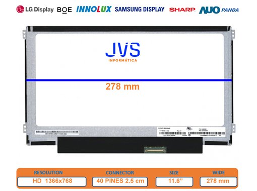 Pantalla M116NWR1 Brillo HD 11.6 pulgadas