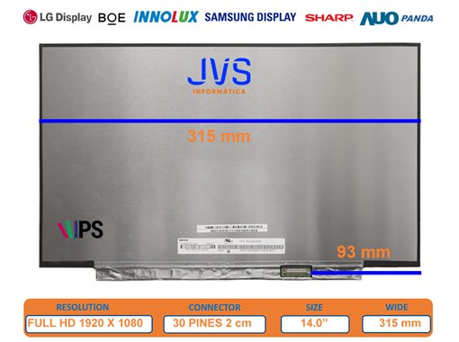 Pantalla HSD140PUW1-A00-0299 Mate FullHD 14.0" [Nueva]