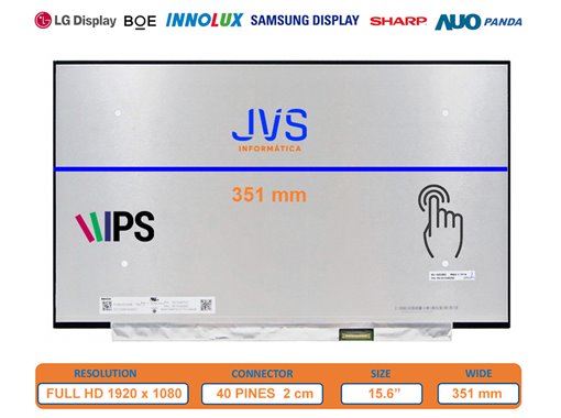 Tela táctil B156HAK02.H Fosco 15.6 polegadas [Novo]